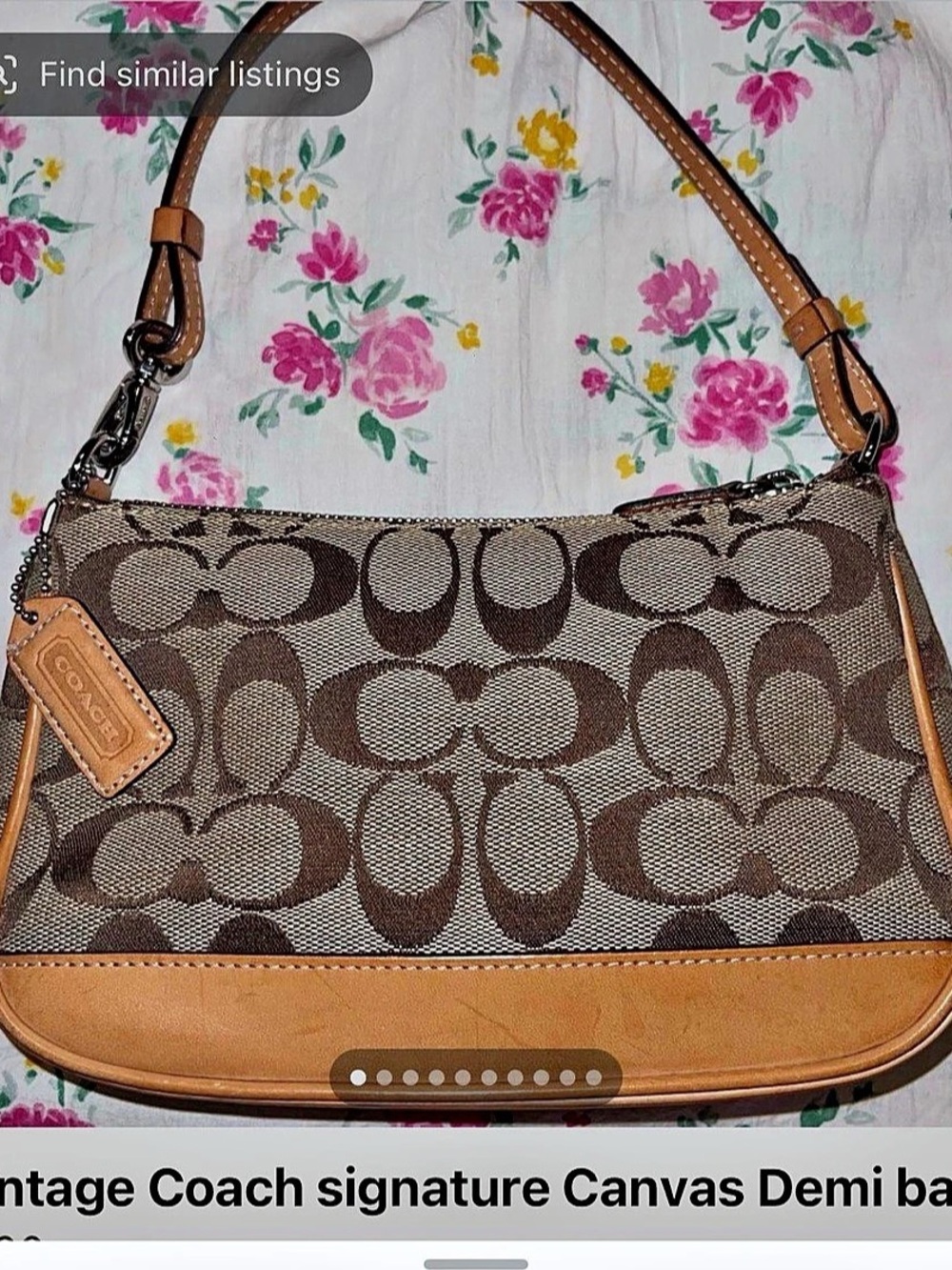 Coach Demi Signature Canvas Shoulder Bag in Brown y2k